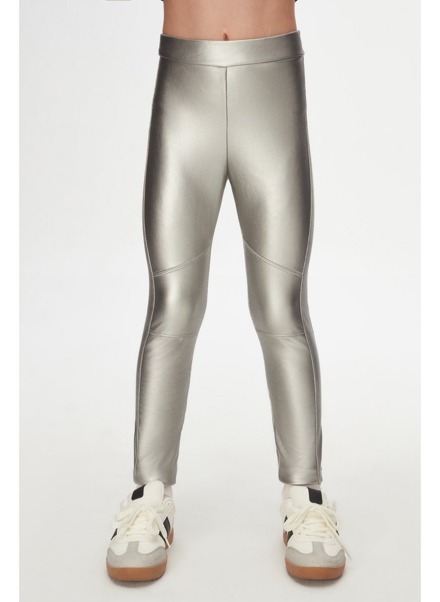 Silver Girls Winter Leather Trousers