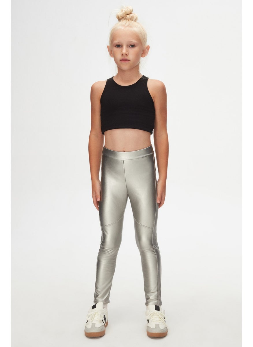 Silver Girls Winter Leather Trousers