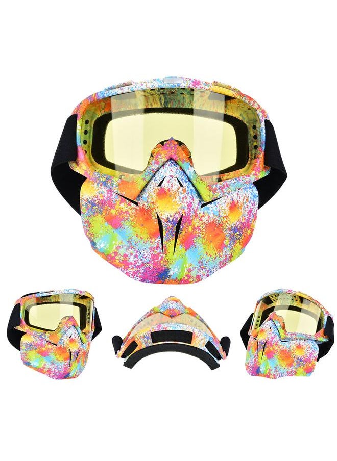 Outdoor Cycling Anti fog Anti wind Protective Goggles Mask Safety Eye Protection Glasses Yellow