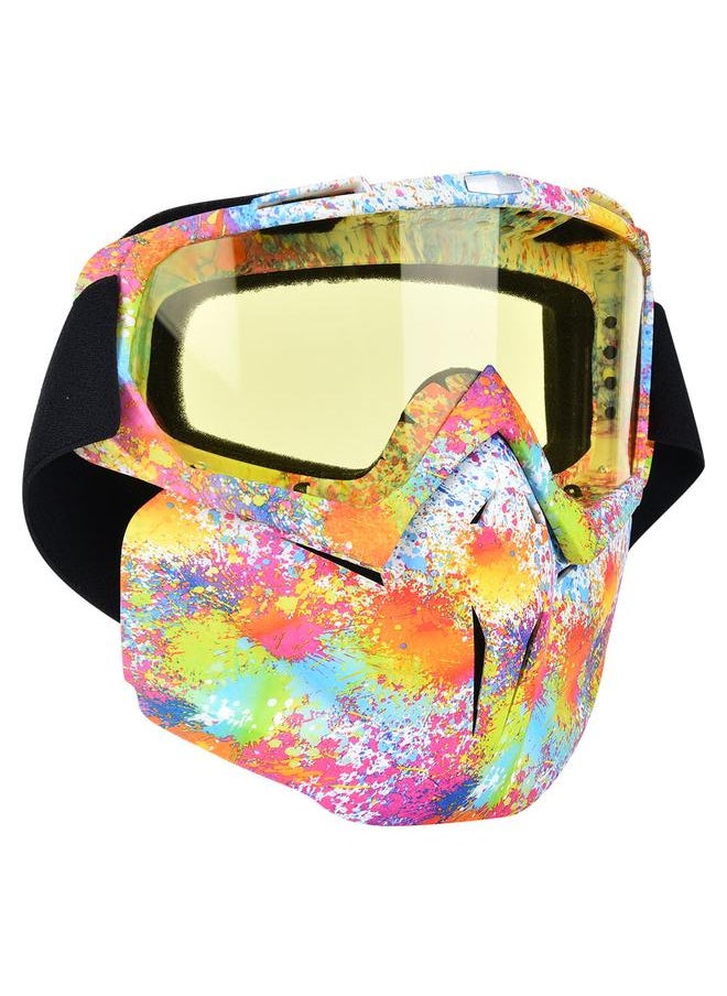 Outdoor Cycling Anti fog Anti wind Protective Goggles Mask Safety Eye Protection Glasses Yellow