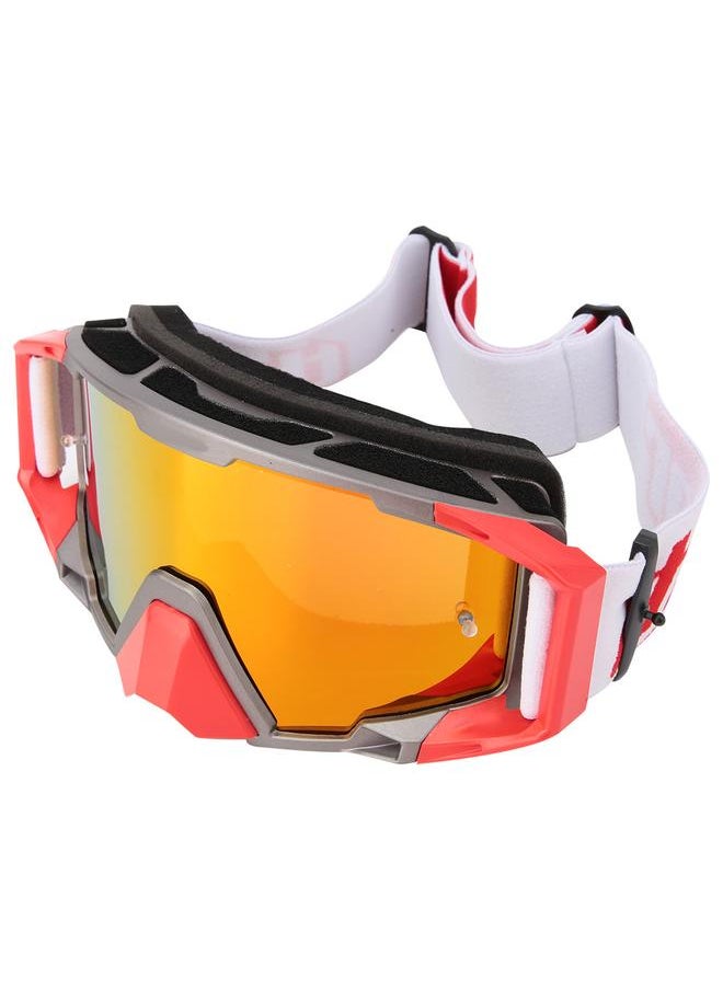 Adjustable Replaceable Eyeglass Motorbike Windshield Goggles Outdoor Sports Tool(Gray Red)