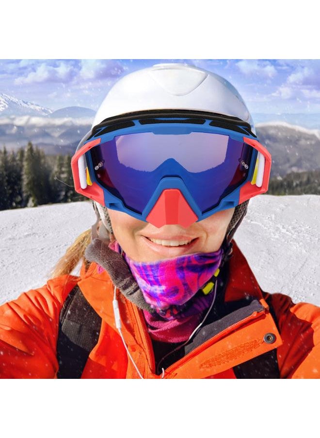 Sports Motorcycle Riding Protective Goggles Windshield Anti Fog Eye Glasses (blue&red)