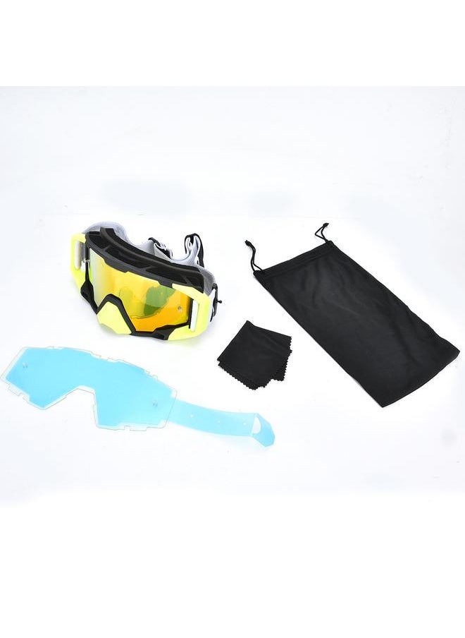 Anti-wind Anti-sand Eye Protection Goggles Motorcycle Protective Safety Glasses Black Yellow