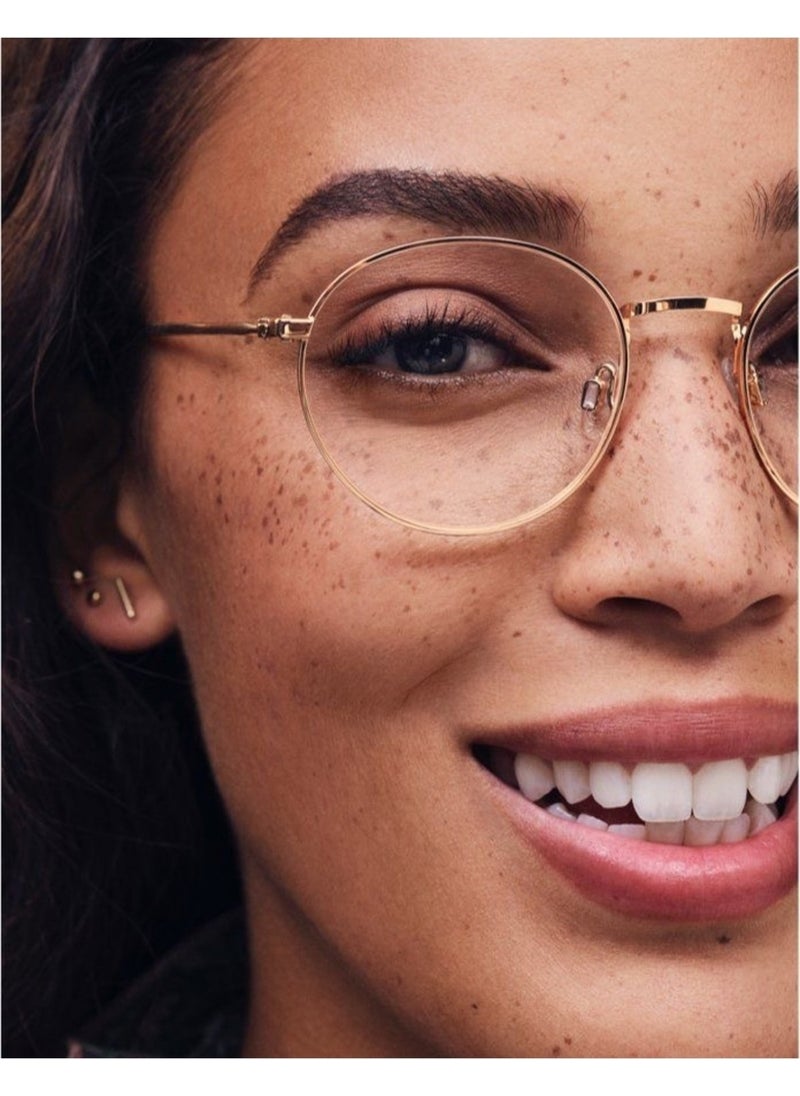 Metal Maria Unisex Oval Round Gold Blue Light Protected Blue Block Vintage Retro Glasses Rose Gold