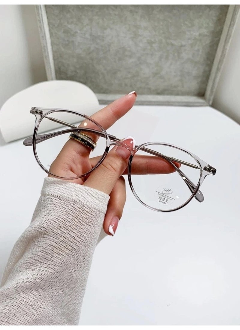 Blue Light Protective Glasses Unisex Screen Glasses Varies Optical Compatible Lens Vintage Smoked Frame Oval