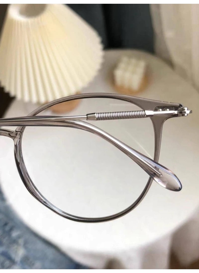 Blue Light Protective Glasses Unisex Screen Glasses Varies Optical Compatible Lens Vintage Smoked Frame Oval