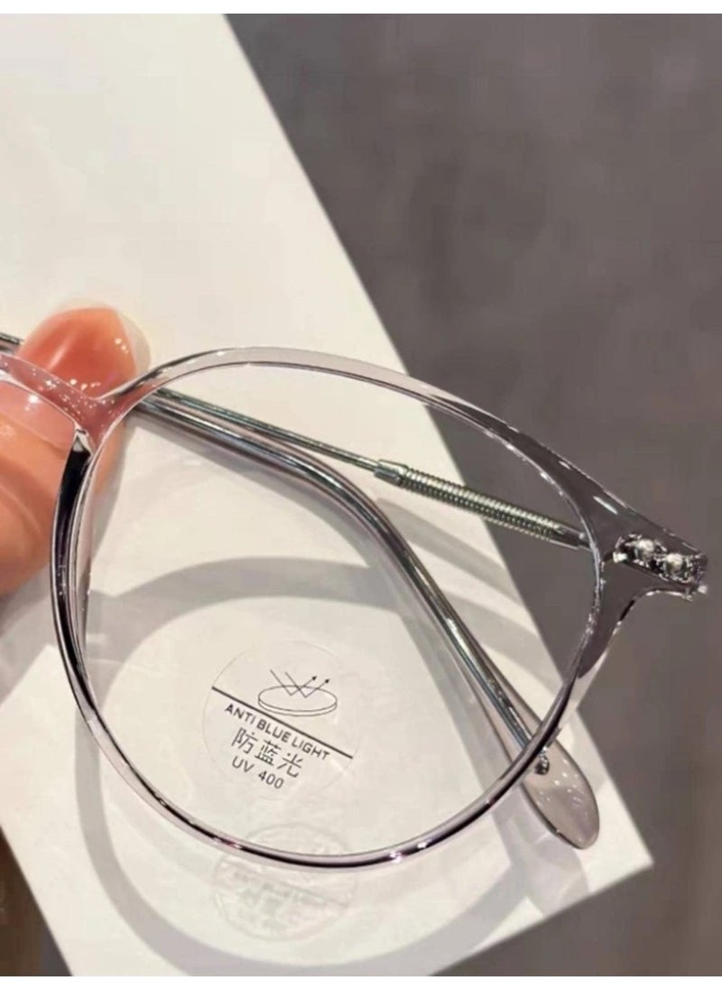 Blue Light Protective Glasses Unisex Screen Glasses Varies Optical Compatible Lens Vintage Smoked Frame Oval