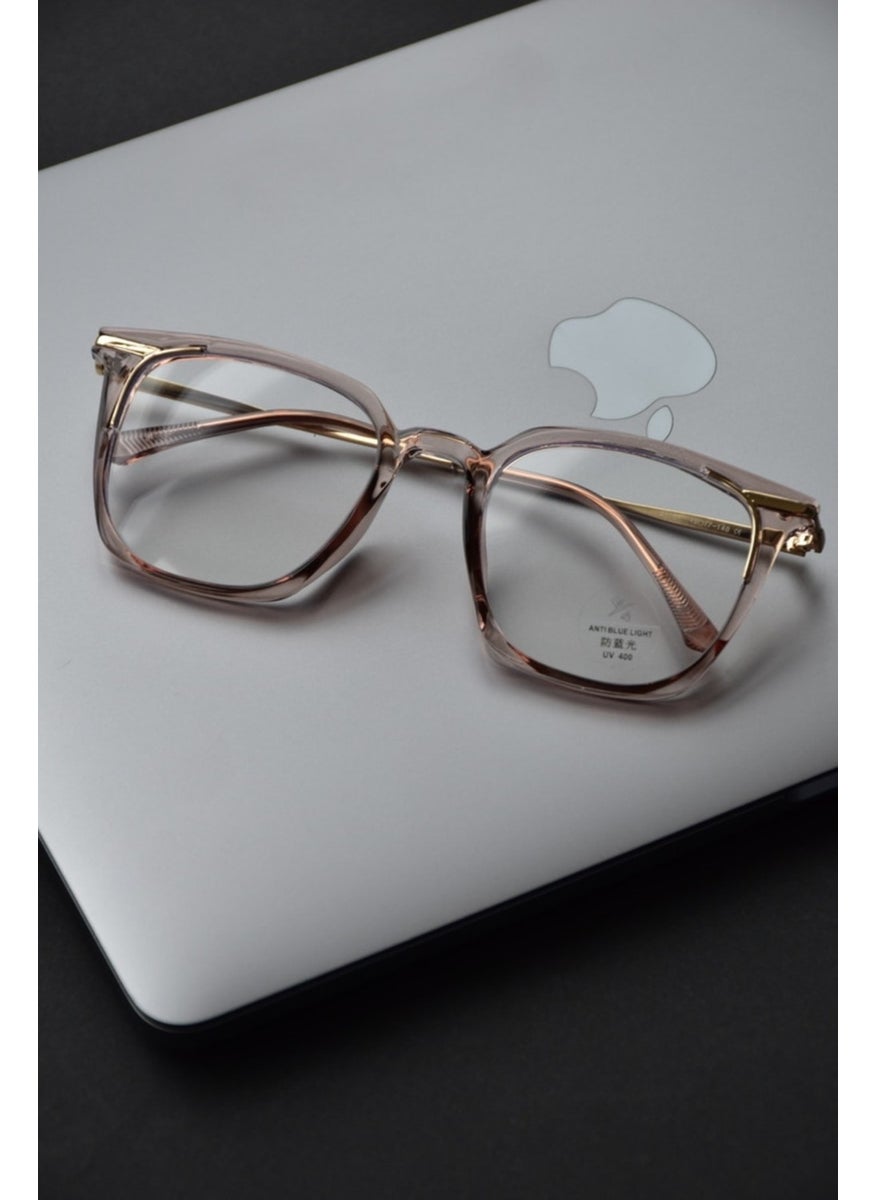 Transparent Blue Light Protective Glasses Optical Compatible Lenses Replaceable Blue Block Unisex Women Men