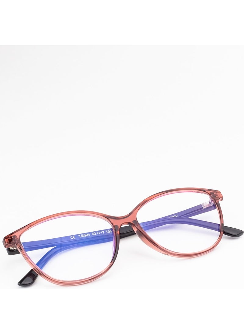 Pink Ohrid Rose Pink Blue Light Protective Glasses Matte Cat Eye Transparent UV400 Rose Gold 52