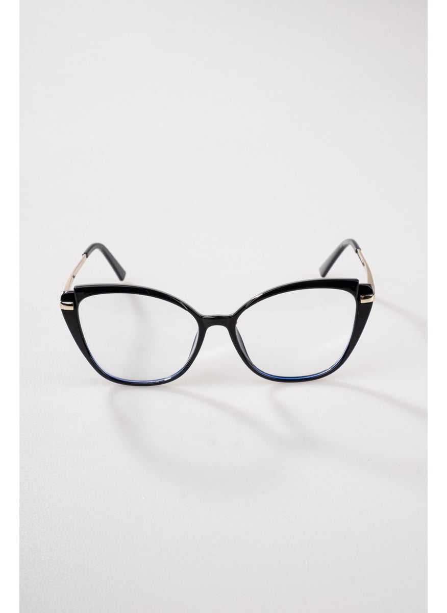 Plastic Blue Light Protective Glasses Violet Black Cat Eye Transparent UV400 Multi Color 60