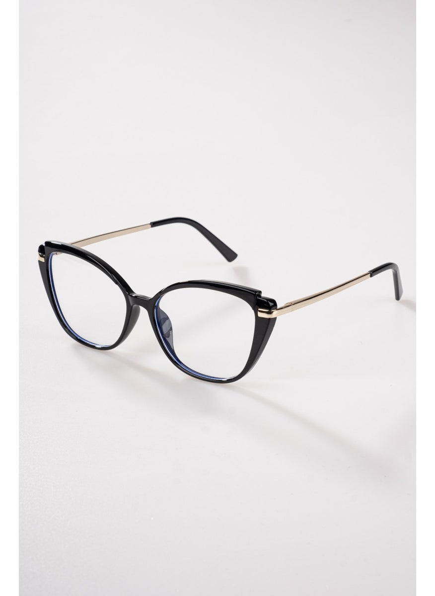 Plastic Blue Light Protective Glasses Violet Black Cat Eye Transparent UV400 Multi Color 60