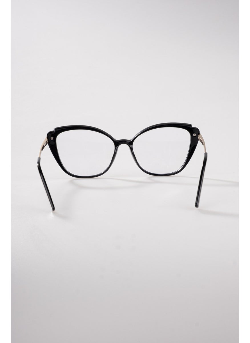 Plastic Blue Light Protective Glasses Violet Black Cat Eye Transparent UV400 Multi Color 60