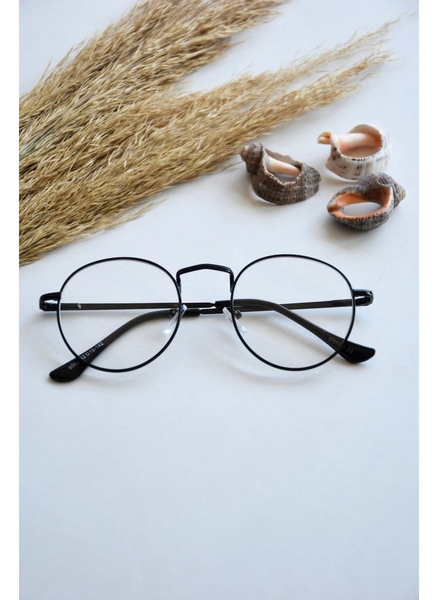 Glass Maria Unisex Oval Round Black Blue Light Protected Blue Block New Season Vintage Retro Glasses