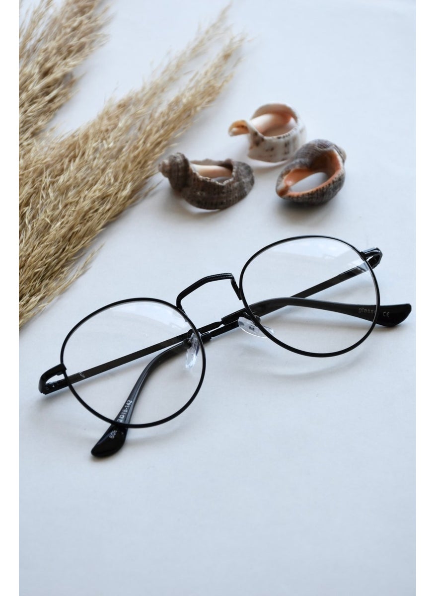 Glass Maria Unisex Oval Round Black Blue Light Protected Blue Block New Season Vintage Retro Glasses