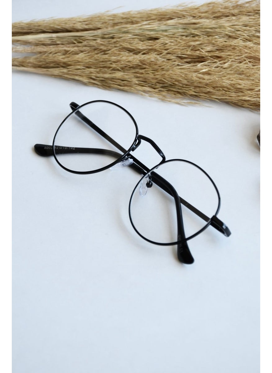 Glass Maria Unisex Oval Round Black Blue Light Protected Blue Block New Season Vintage Retro Glasses