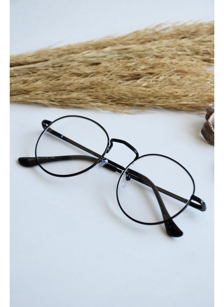 Glass Maria Unisex Oval Round Black Blue Light Protected Blue Block New Season Vintage Retro Glasses