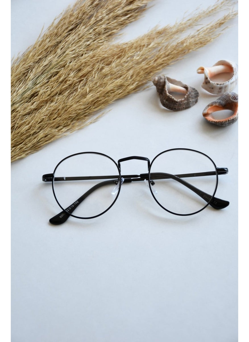 Glass Maria Unisex Oval Round Black Blue Light Protected Blue Block New Season Vintage Retro Glasses