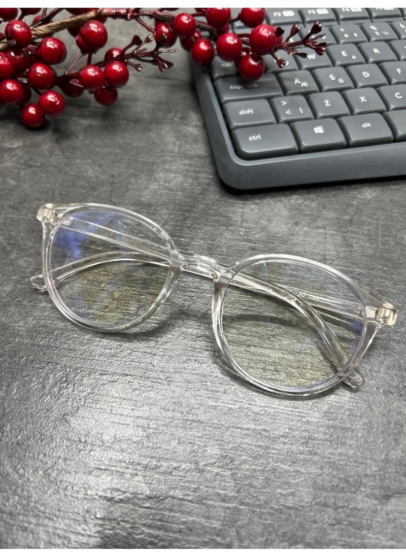 Transparent Unisex Jolie Blue Light Protected TR90 Frame Optical Glass Compatible Blue Block Glasses Orange Transparent