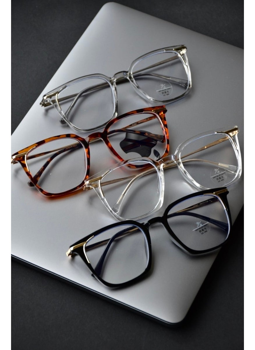 Transparent Blue Light Protective Glasses Optical Compatible Lenses Replaceable Blue Block Unisex Women Men