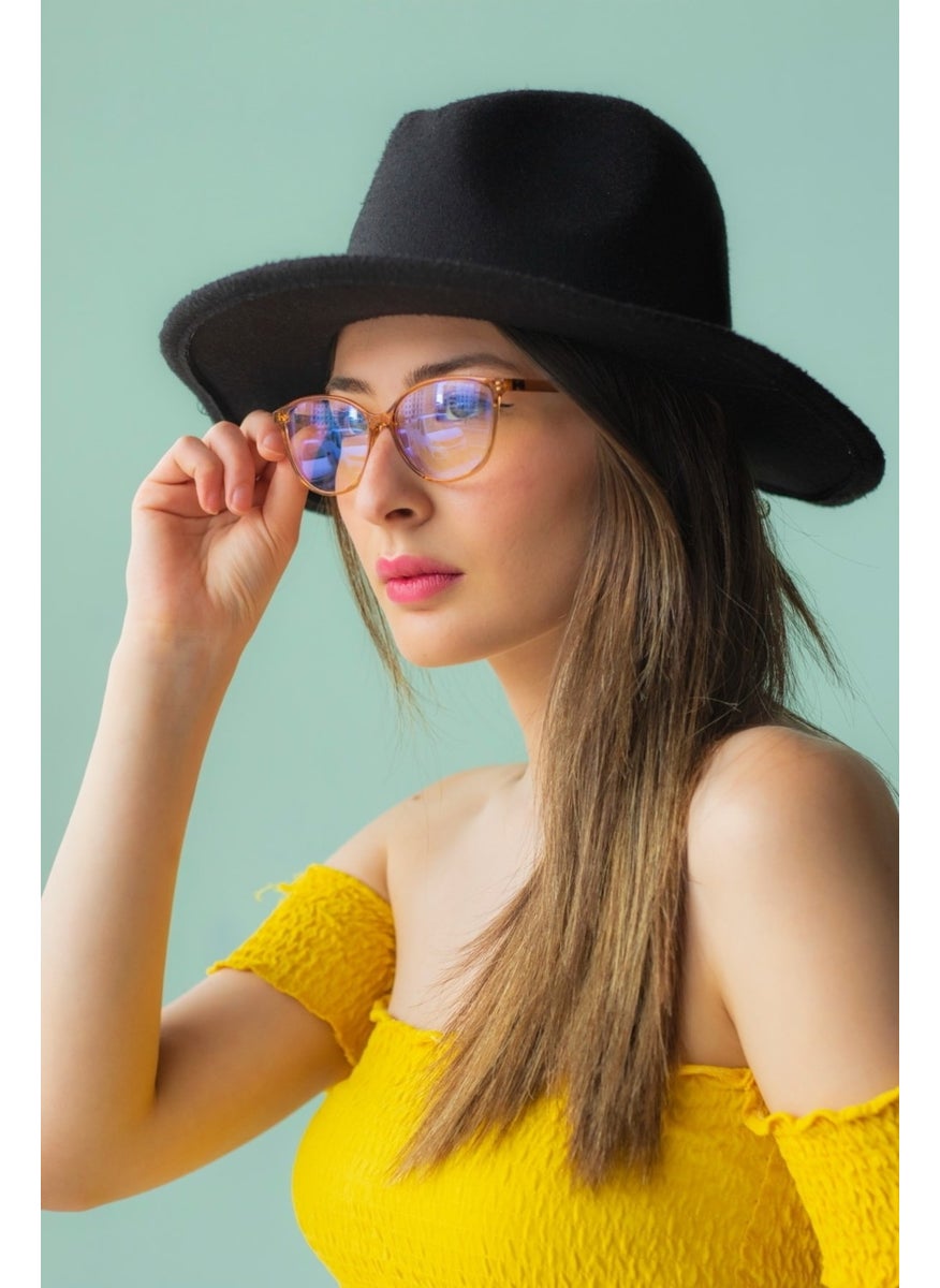 Beige Ohrid Honey Foam Blue Light Protection Glasses UV400 52 Beige Transparent Matte Cat Eye
