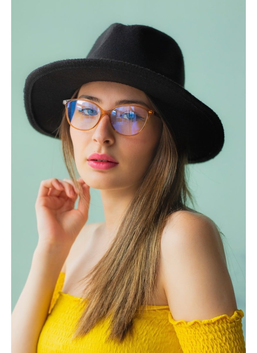 Beige Ohrid Honey Foam Blue Light Protection Glasses UV400 52 Beige Transparent Matte Cat Eye