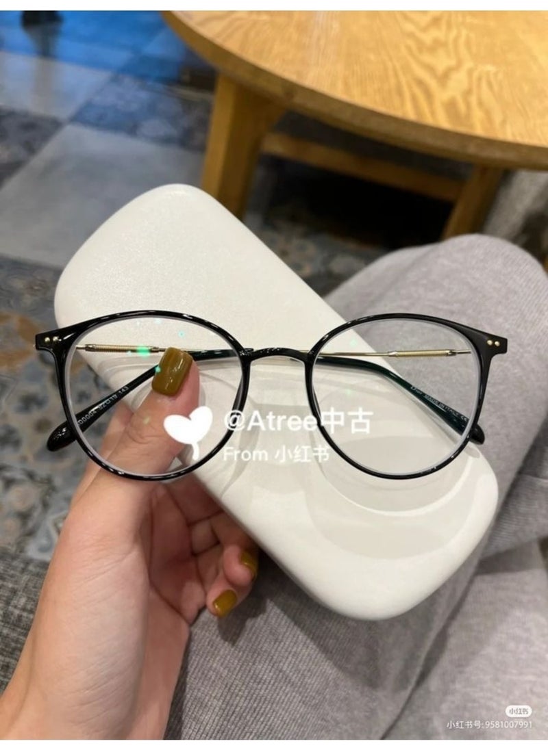 Unisex Women Men Blue Light Protected Blue Block Transparent Black New Season Vintage Glasses Oval UV400