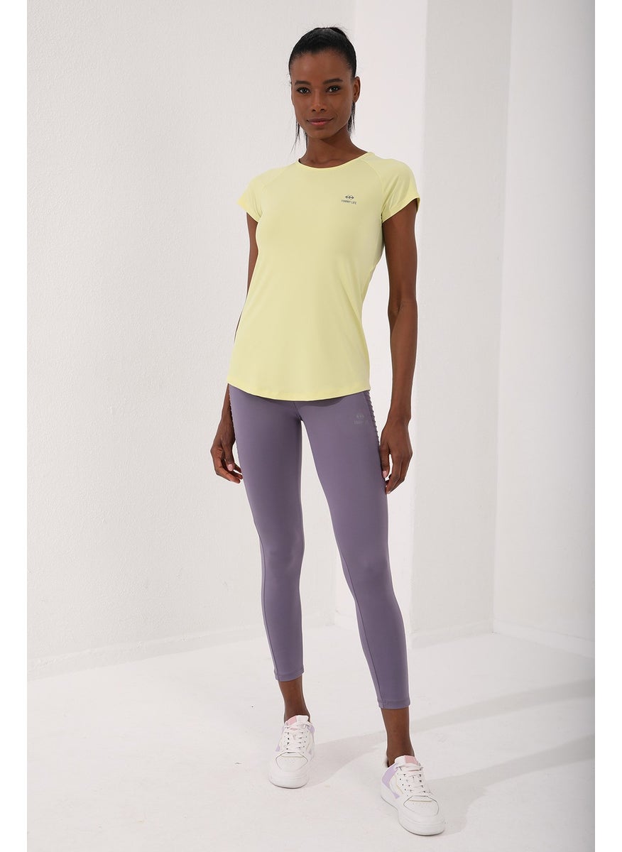 Lemon Women's Back Window Short Sleeve Standard Pattern O Neck T-Shirt - 97101