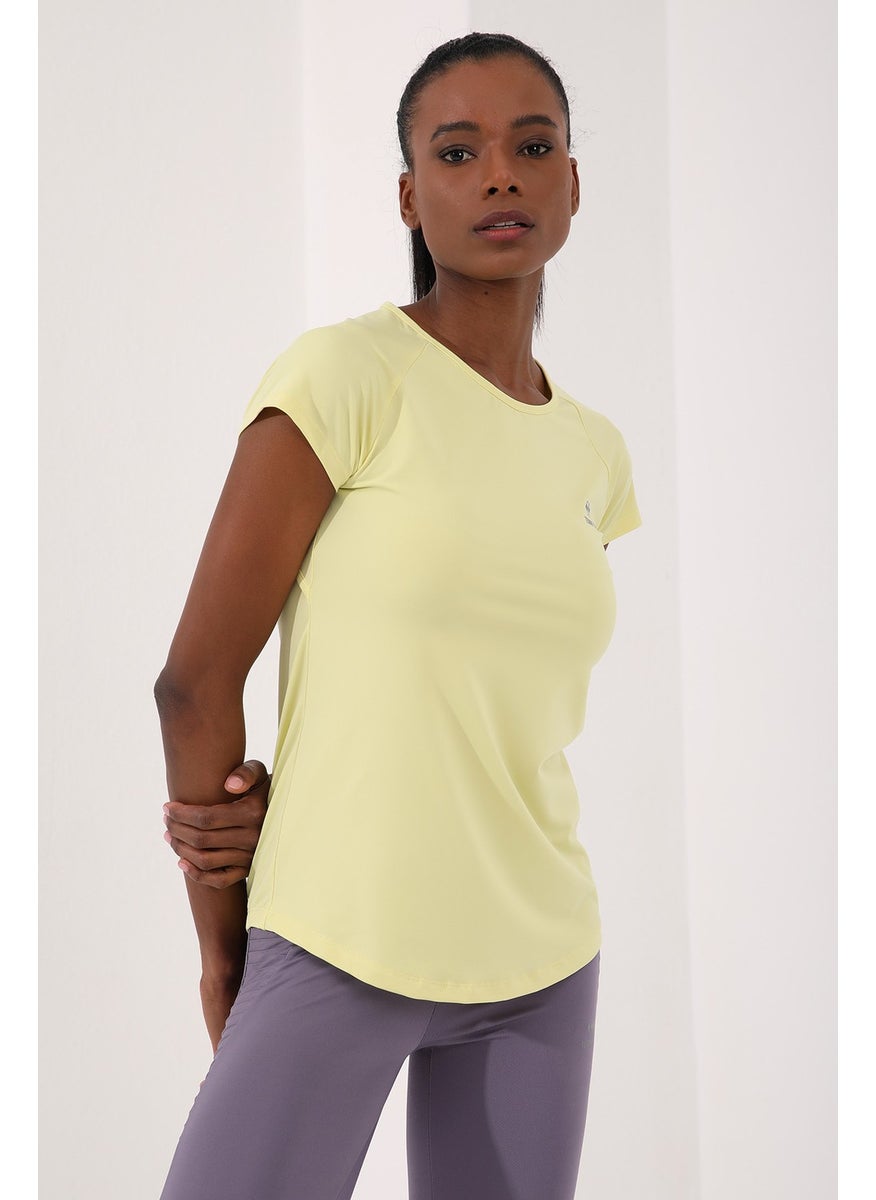Lemon Women's Back Window Short Sleeve Standard Pattern O Neck T-Shirt - 97101