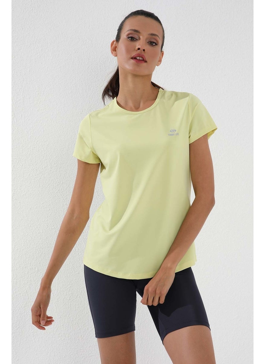 Lemon Basic Short Sleeve Standard Pattern O Neck Women's T-Shirt - 97144