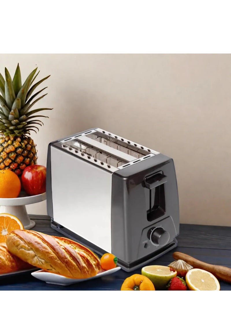 2 Slice Toaster with Adjustable Browning Control knob, Stop Function & Removable Crumb Tray Breakfast Maker Stainless Steel Bread Toaster