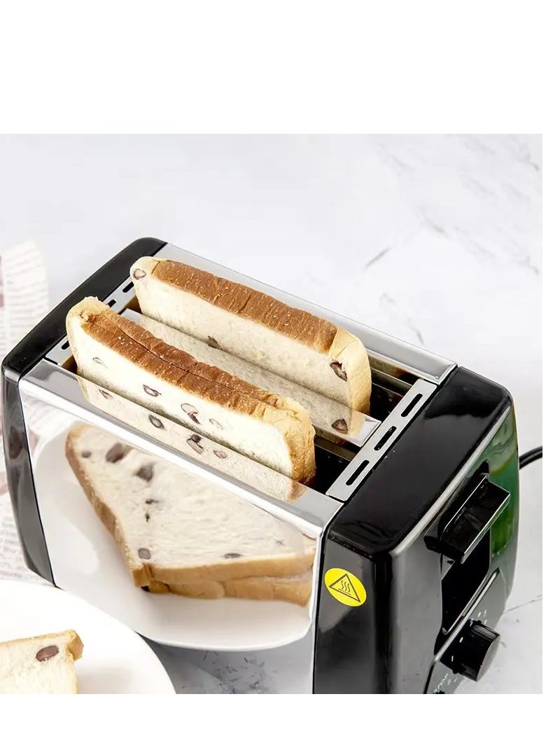 2 Slice Toaster with Adjustable Browning Control knob, Stop Function & Removable Crumb Tray Breakfast Maker Stainless Steel Bread Toaster