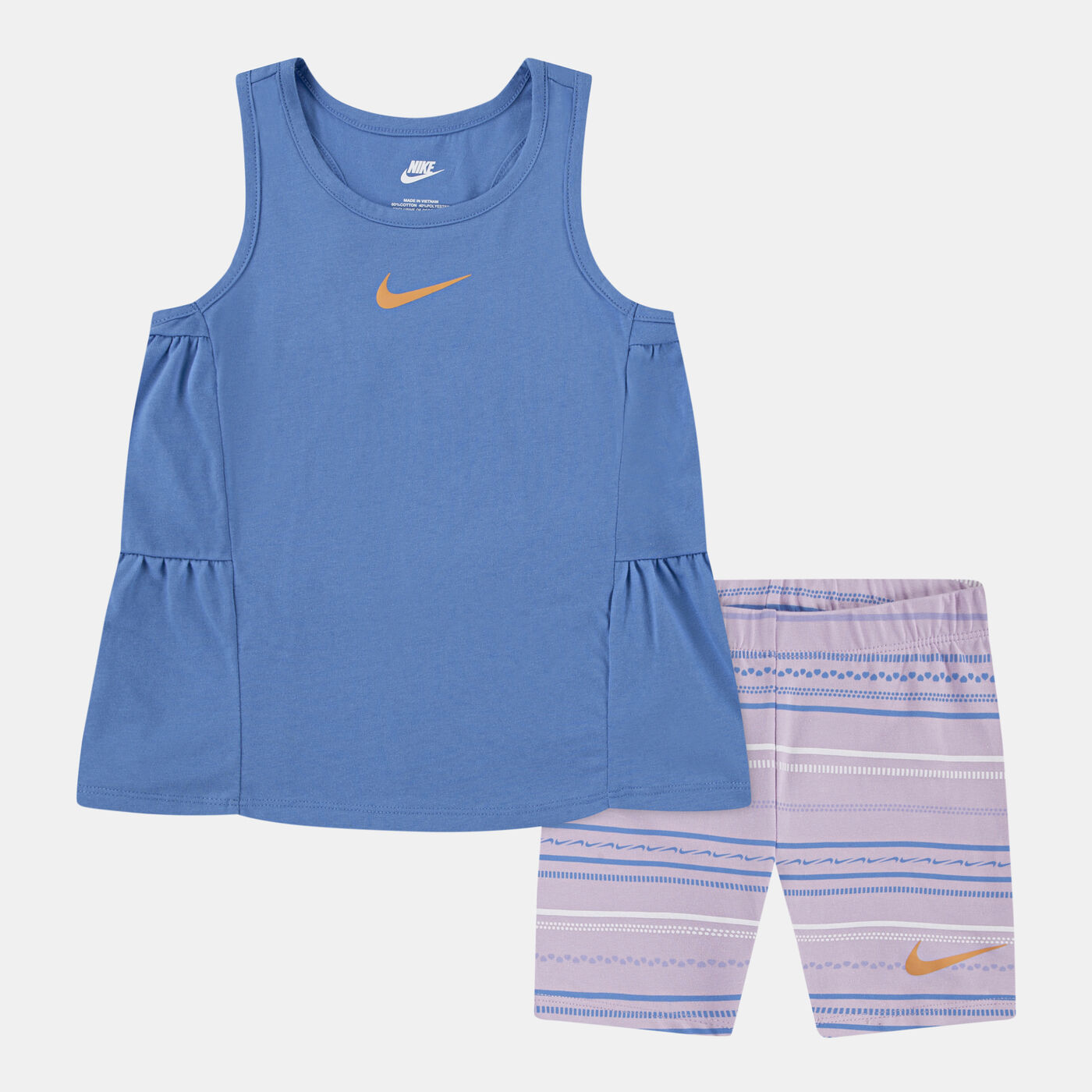 KIds' Sunny Swoosh Tank Top and Bike Shorts Set