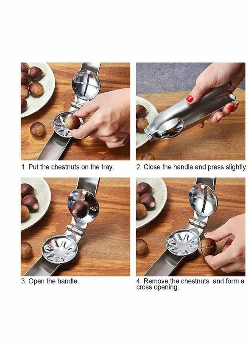 Nutcracker Chestnut Clip, Nut Cracker Sheller Walnut Pliers, 304 Stainless Steel Opener, Multifunctional Kitchen Tools for Dried Fruit