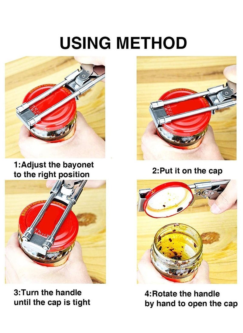 Master Opener Bottle Adjustable Jar Cordless with Good Grip To Easy and Twist Multifunctional Manual Stainless Steel Can Lid Gripper