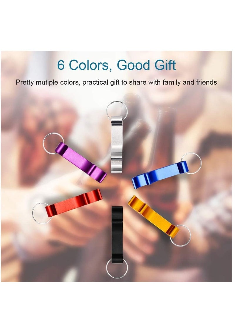6PCS Colorful Bottle Openers, Premium Metal Keychain Opener, Beverage Opener for Men, Women, Small and Practical, Easy to Carry, Open the Lids of Easily