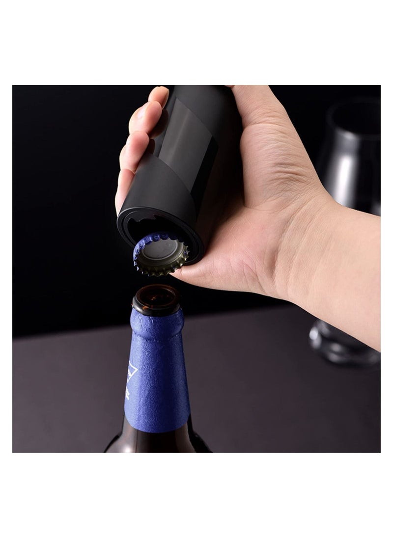 【2 PACK】 Push Down-Pop Off Beer Bottle Opener with Cap Catcher, No Damage to Caps，Automatic Decapitator Beer/Soda Top Openers，One-Hand Easy/Funny Lid Open,Cool Bartender Tools