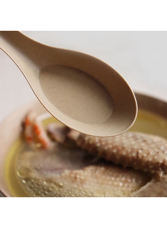 Rice Shell Spoon Disposable Spoon Household Commercial Packaging Take-away Dessert Children's Chinese Degradable Soup Spoon-Color:∥№∩♀1000 Dark Rice Husk Spoons⊙