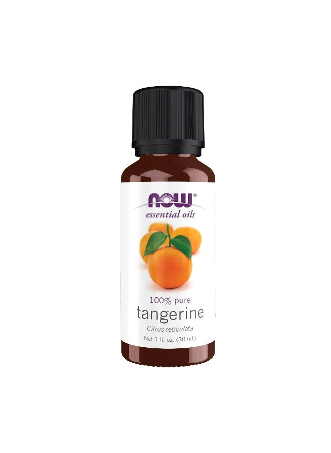 NOW Essential Oils, Tangerine Oil, Cheerful Aromatherapy Scent, Cold Pressed, 100% Pure, Vegan, Child Resistant Cap, 1-Ounce