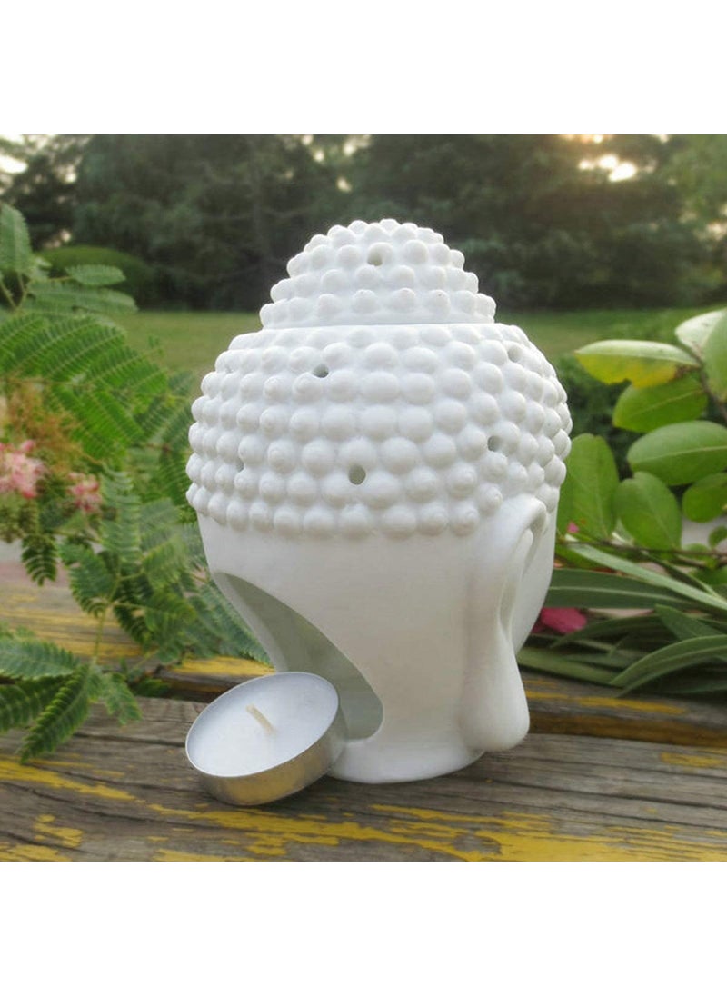 Ceramic Electric Buddha Aroma Diffuser Night Lamp Light with Lavender Mogra Aroma Oil 10ml Each for Home Office Hotel Spa