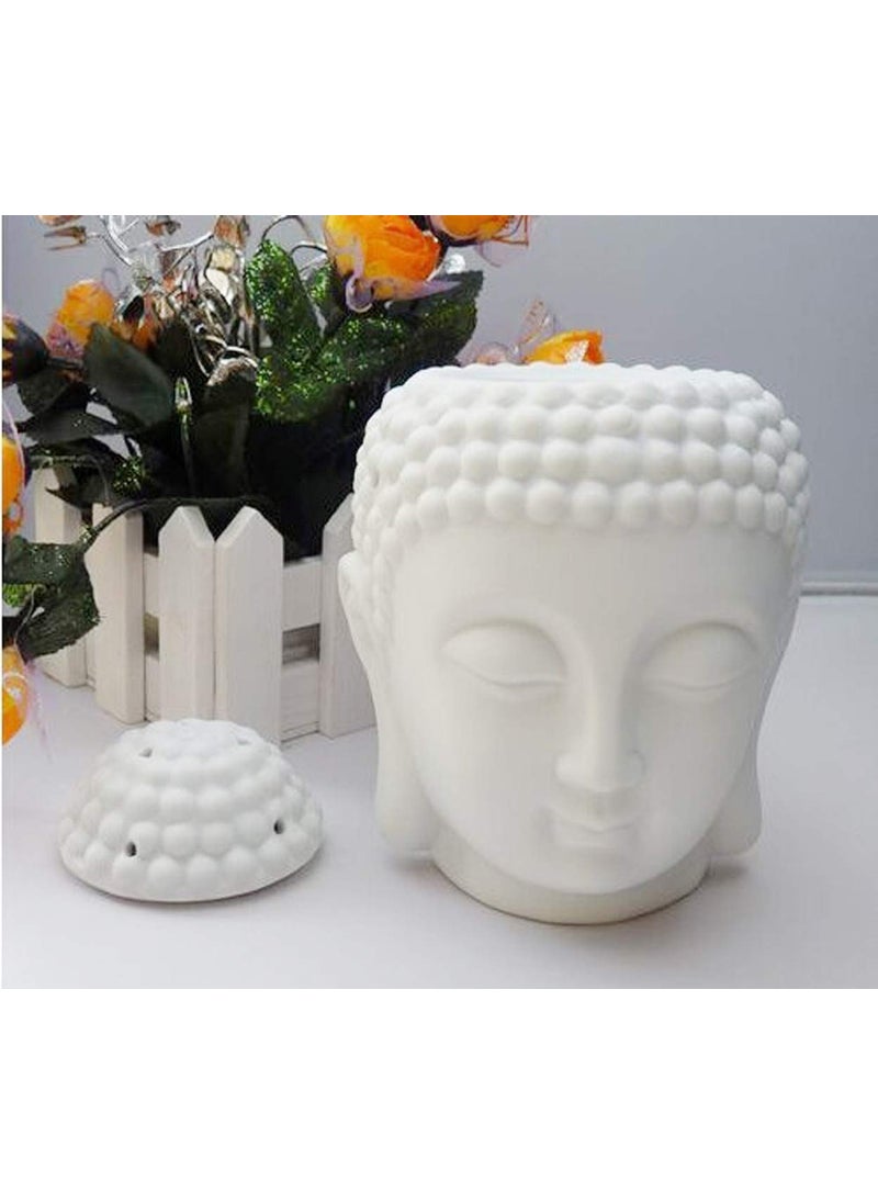 Ceramic Electric Buddha Aroma Diffuser Night Lamp Light with Lavender Mogra Aroma Oil 10ml Each for Home Office Hotel Spa