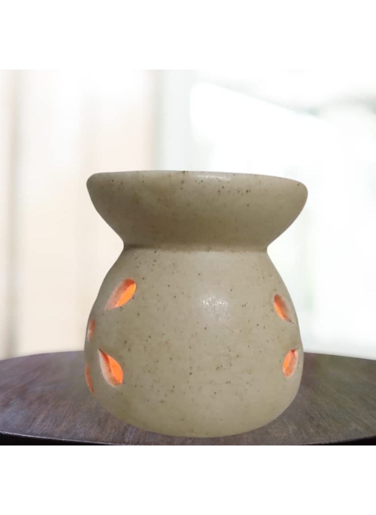 Gratus Naturals Big Bowl Tea Light Oil Warmer Ceramic Aroma Oil Diffuser Water Capacity 60ml