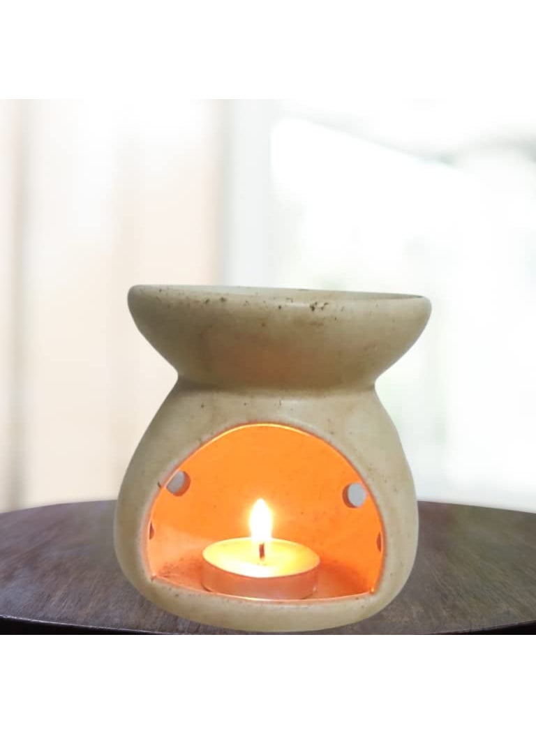 Gratus Naturals Big Bowl Tea Light Oil Warmer Ceramic Aroma Oil Diffuser Water Capacity 60ml