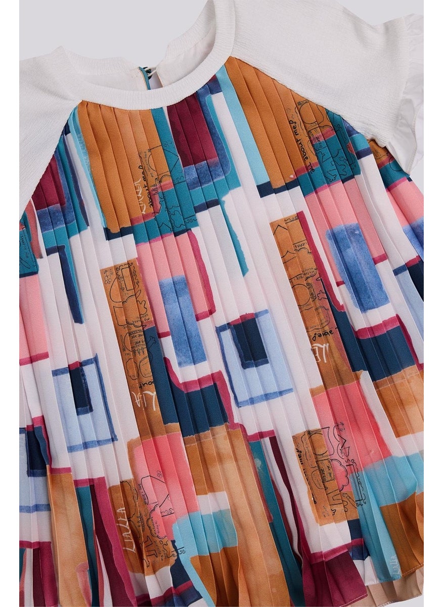 Pleated Geometric Dress