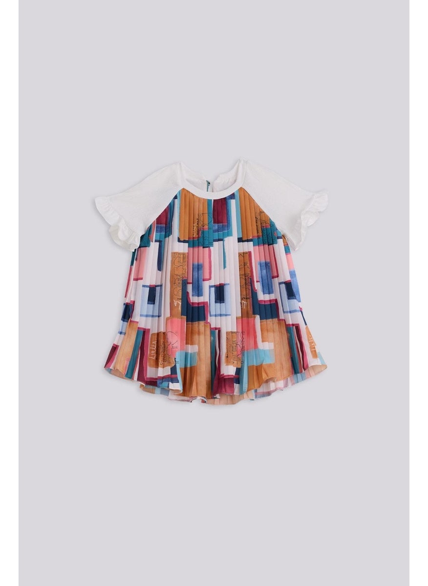 Pleated Geometric Dress