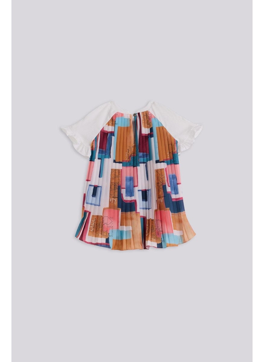 Pleated Geometric Dress