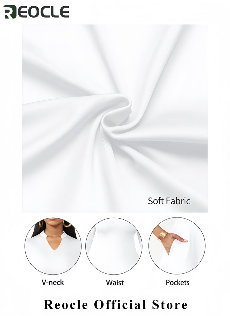 Casual Dresses for Women Semi Formal Fit and Flare 3/4 Sleeve A-line Church Work Dress with Pockets