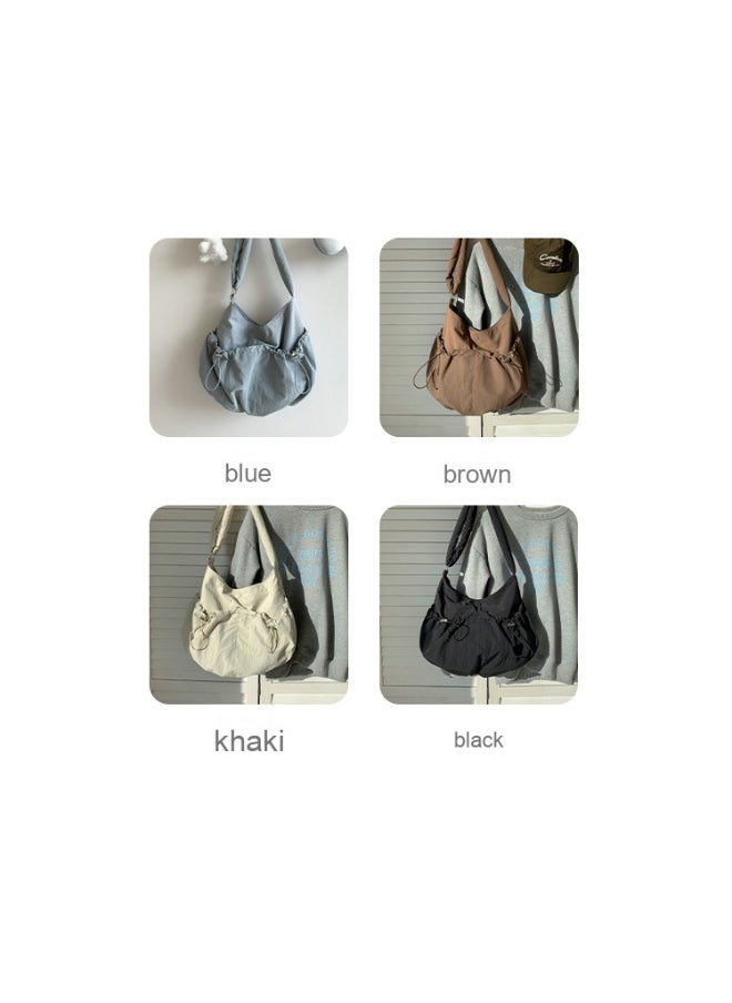 INS Student Fold Bag Casual Niche Korean Nylon Bag Large Capacity Female Crossbody Shoulder Bag