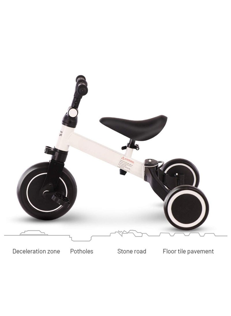 4 in 1 Kids Tricycle for 1.5 - 5 Years, Multipurpose Child  Tricycle, Toddlers Trike with Adjustable Seat Indoor Outdoor, Boys Girls Kids First Birthday Gifts White