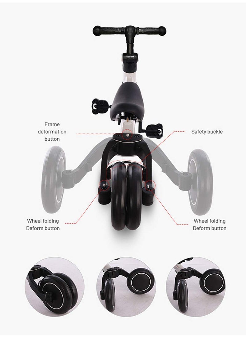 4 in 1 Kids Tricycle for 1.5 - 5 Years, Multipurpose Child  Tricycle, Toddlers Trike with Adjustable Seat Indoor Outdoor, Boys Girls Kids First Birthday Gifts White