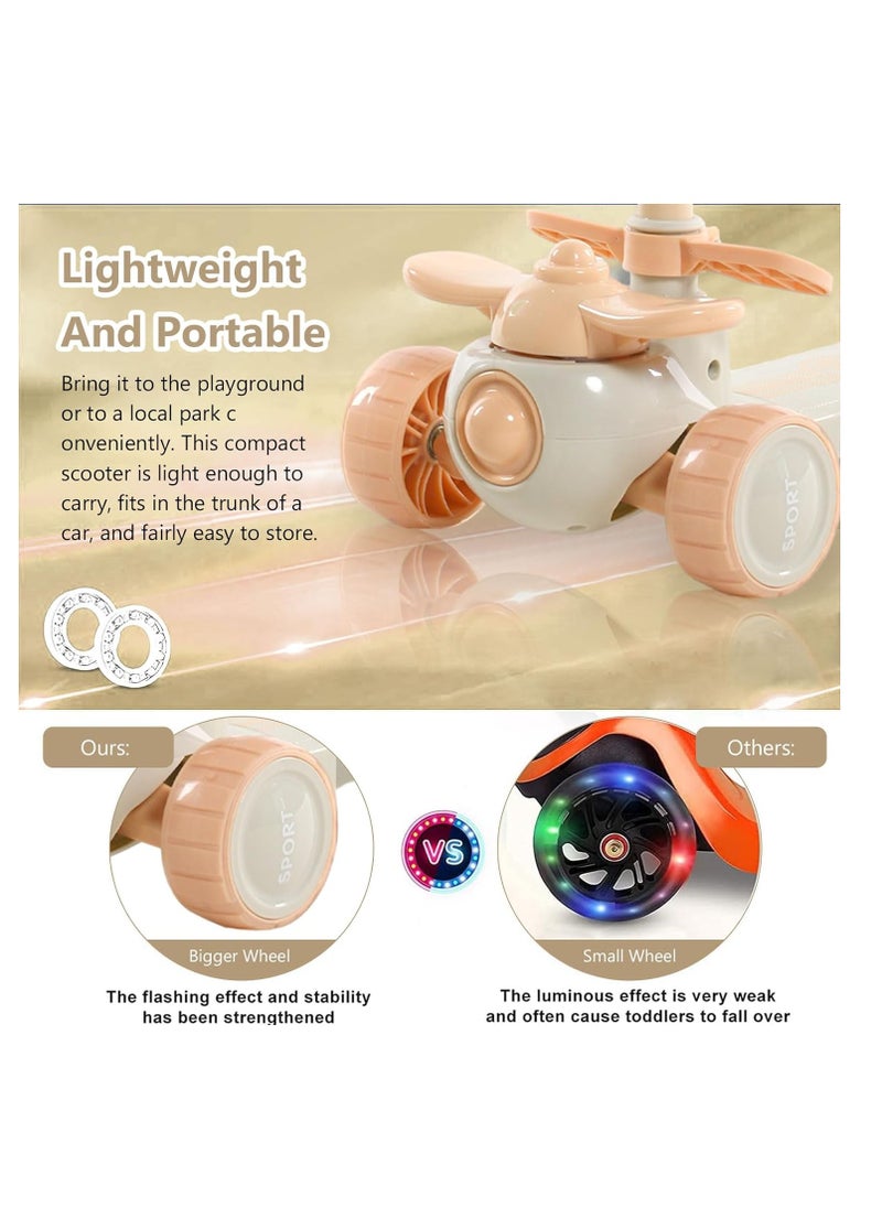 Kids Scooter, 2 in 1 Scooters for Kids, Foldable Scooter for Kids, Four speed Adjustable Height Handlebars and Removable Seat, Music and Luminous Wheel, Widened Non Slip Deck